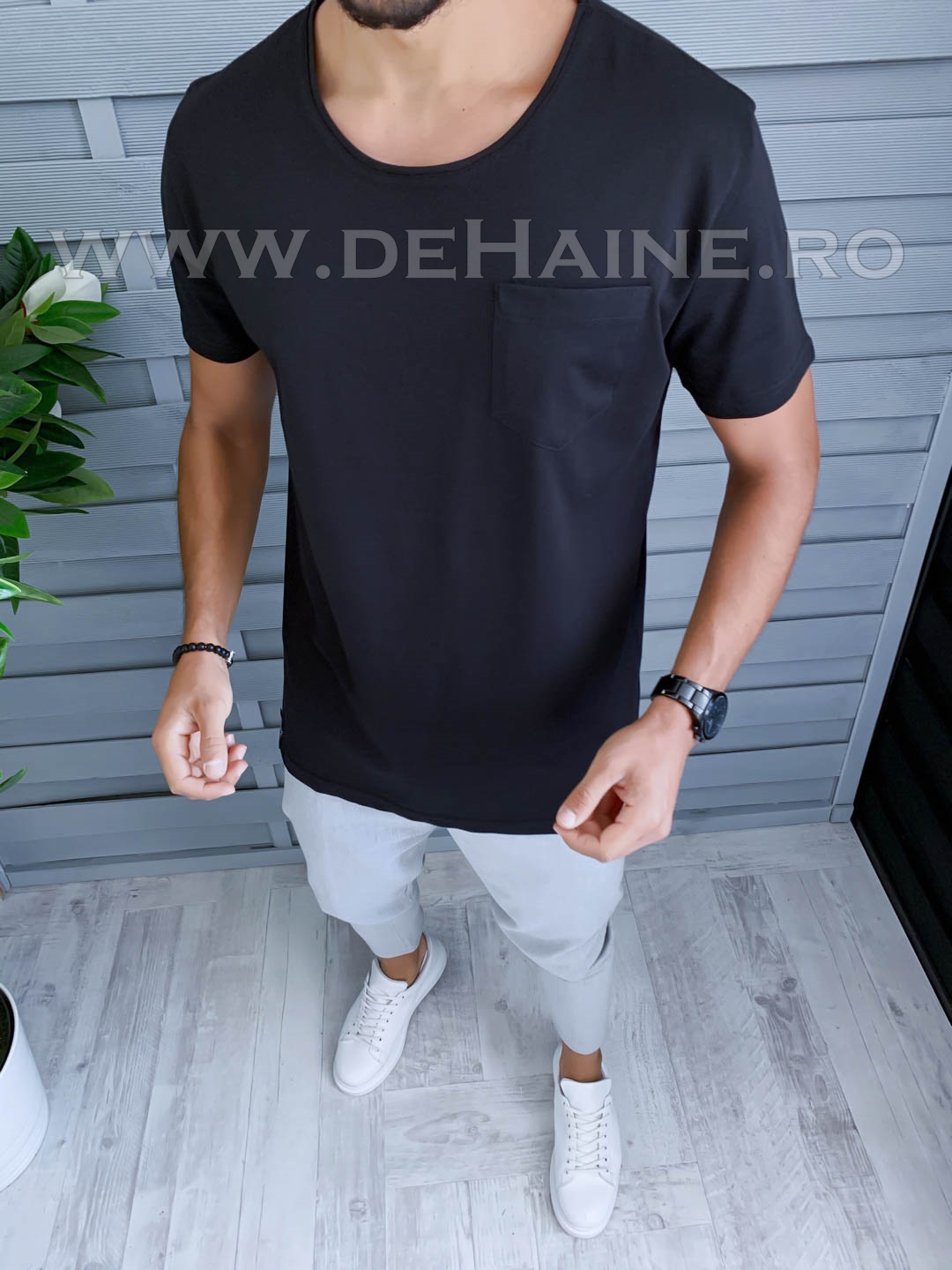Tricou barbati negru slim fit vagabond b1961 p8-3*